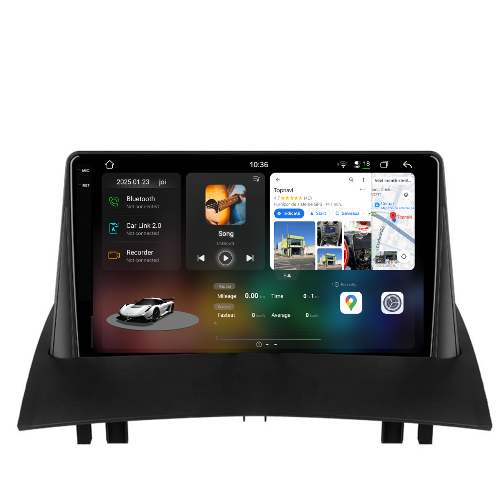 Navigatie Renault Megane 2 (2002-2009), Ecran 9 inch 2K, 12GB RAM 256GB, 8-core [1]