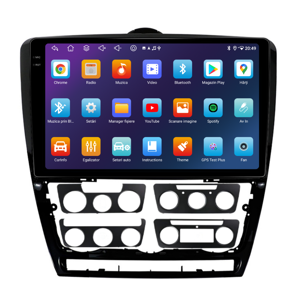 Navigatie Skoda Octavia 2 (2008-2013), Android, Ecran 10 inch, 6GB RAM 128GB, 8-core [2]