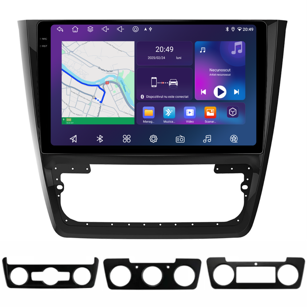 Navigatie Skoda Yeti (2009-2014), Android, Ecran 10 inch, 6GB RAM 128GB, 8-core [1]