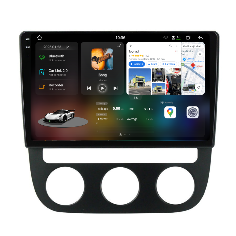 Navigatie Volkswagen Golf 5 (2004-2009), Android, Ecran 10 inch 2K, 12GB RAM 256GB, 8-core [1]