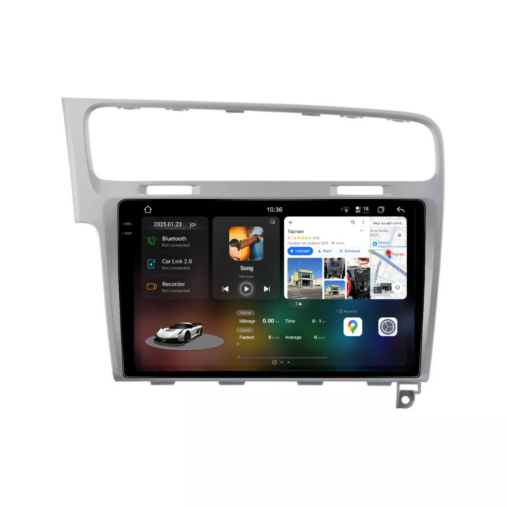 Navigatie Volkswagen Golf 7 (2012-2017), Android, Ecran 10 inch 2K, 12GB RAM 256GB, 8-core, silver [1]