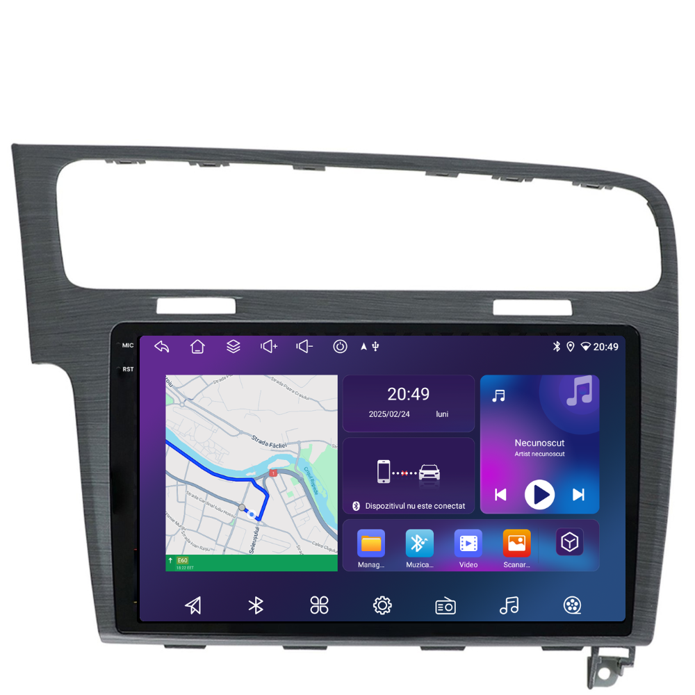 Navigatie Volkswagen Golf 7 (2012-2017), Android, Ecran 10 inch, 6GB RAM 128GB, gri [1]