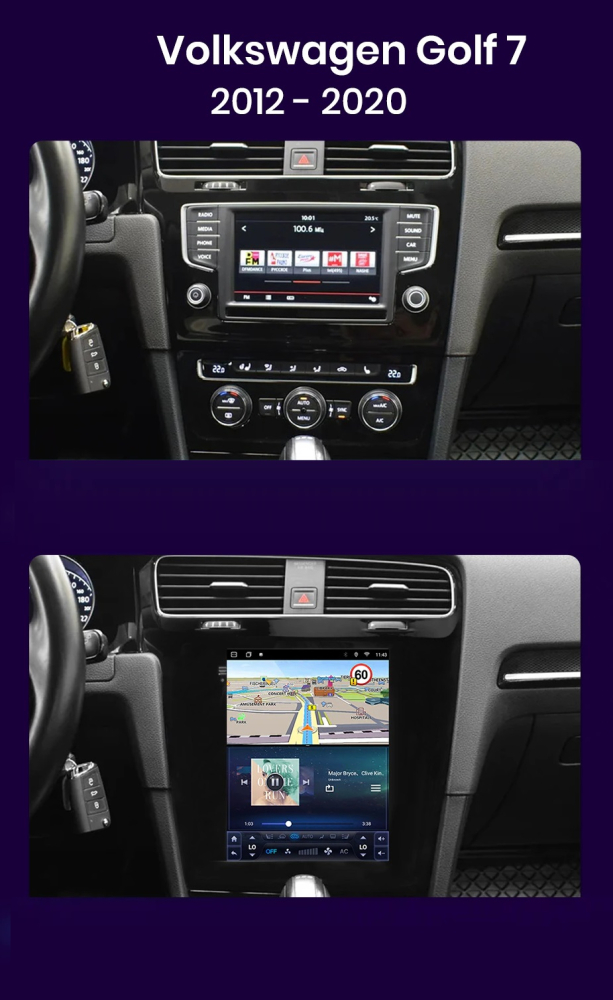 Navigatie Volkswagen Golf 7 (2014-2018),Ecran Tesla 9.7 inch, Android, 4GB RAM 64GB [6]