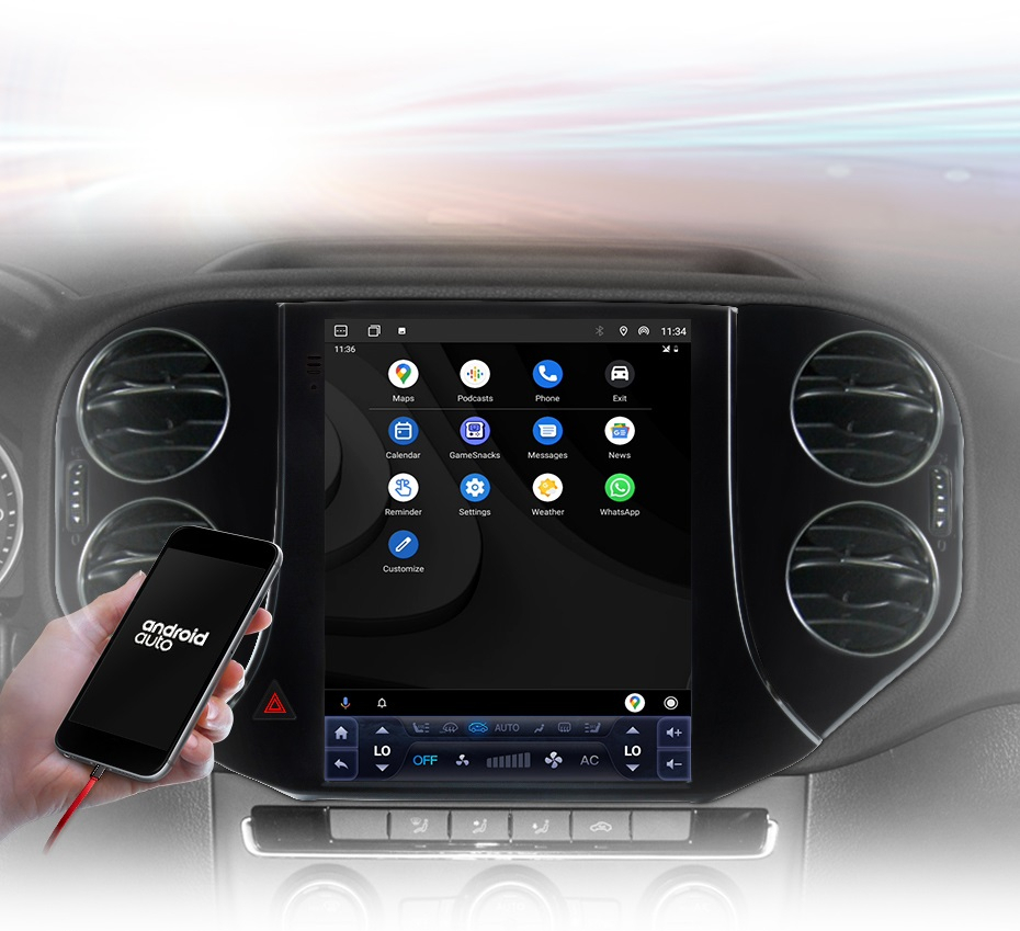 Navigatie Volkswagen Tiguan (2007-2016),Ecran Tesla 9.7 inch, Android, 4GB RAM 64GB, carplay / android auto, waze [10]