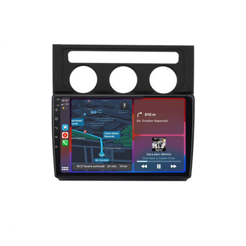 Navigatie Volkswagen Touran 2003-2010, Android 12, 1GB RAM 32GB, google maps, youtube, wifi, waze, bluetooth [1]