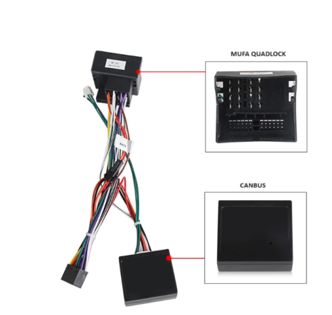 Conectica auto - Cablu alimentare navigatie android quadlock vw, skoda, seat, 40 pini + canbus