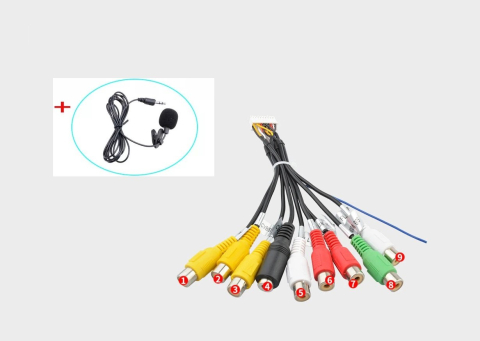 Conectica auto - Cablu rca + microfon extern navigatie navi android subwoofer 20 pini