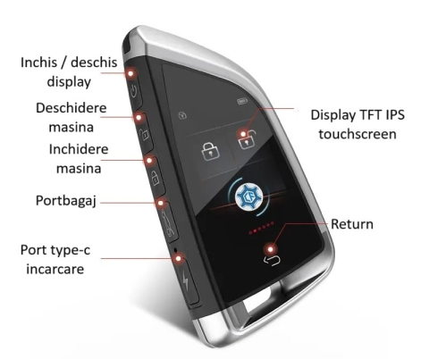 Cheie Smart key dedicata BMW, LCD, silver agintiu [1]