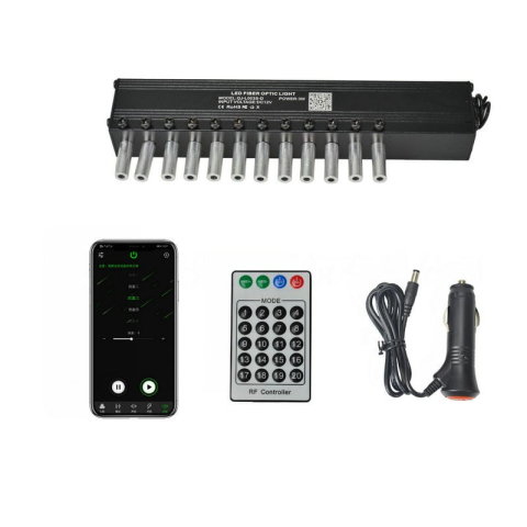 Kit Fibra Optica 3W efect stele cazatoare / meteorit, Alb, 12 canale, 60 fire la 3M [3]