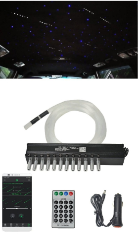 Accesorii interior - Kit Fibra Optica 3W efect stele cazatoare / meteorit, Alb, 12 canale, 60 fire la 3M