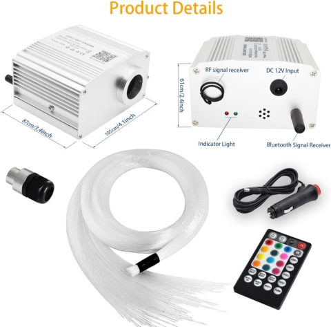 Kit Fibra Optica Plafon Instelat TWINKLE RGBW 550 Fire 3M 0.75mm cu aplicatie [2]