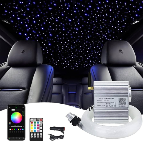 Kit Fibra Optica Plafon Instelat TWINKLE RGBW 550 Fire 4M 0.75mm cu aplicatie [3]