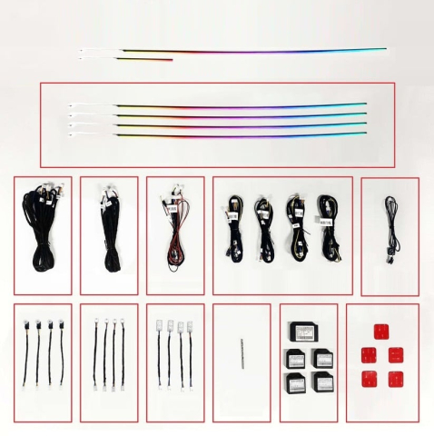 Accesorii interior - Kit lumini ambientale interior Symphony wireless cu LED, Acrilice 18 in 1 - Portiere, bord, manere