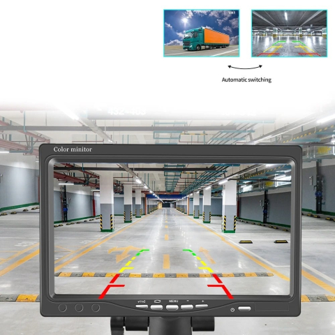 Kit marsarier camera si display de 7" 12V~24V, pentru Camioane, Autocare, Bus-uri, autoturisme [3]