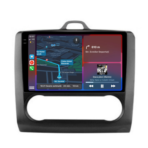 Navigatie Ford Focus 2004-2011, Android 13,Ecran 2K, 4GB RAM 64GB, Octa Core, carplay /android auto,rama negru clima [2]