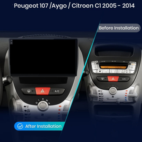 Navigatie Peugeot 107 (2005-2014), Ecran 10 inch 2K, 12GB RAM 256GB, 8-core [1]