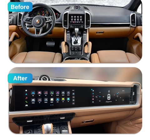 Navigație Porsche Cayenne (2010-2017), Ecran Dual Screen 24.6 inch, Android, 8GB RAM 256GB [2]