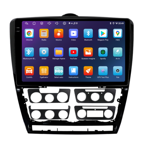 Navigatie Skoda Octavia 2 (2008-2013), Android, Ecran 10 inch, 6GB RAM 128GB, 8-core [1]