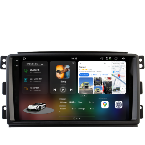 Smart - Navigatie Smart For Two / For Four (2005-2010), Ecran 9 inch 2K, 12GB RAM 256GB, 8-core