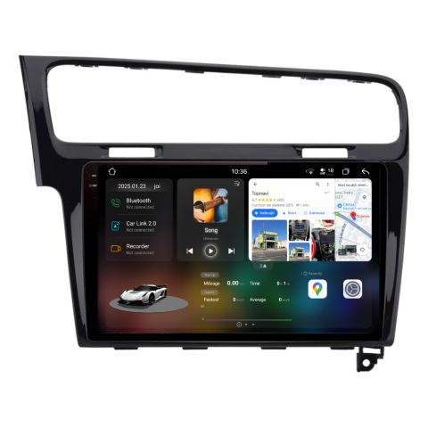 Navigatie auto dedicata - Navigatie Volkswagen Golf 7 (2012-2017), Android, Ecran 10 inch 2K, 12GB RAM 256GB, 8-core, black