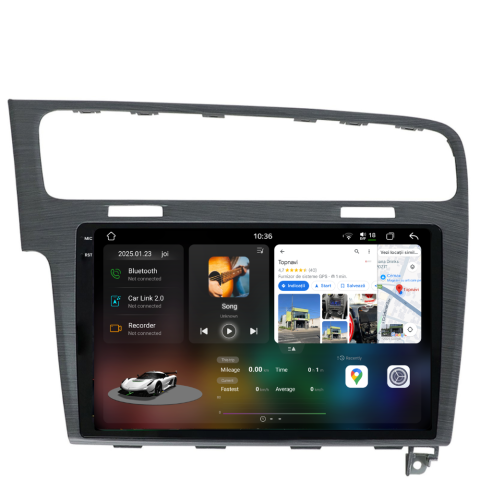 Navigatie auto dedicata - Navigatie Volkswagen Golf 7 (2012-2017), Android, Ecran 10 inch 2K, 12GB RAM 256GB, 8-core, grey