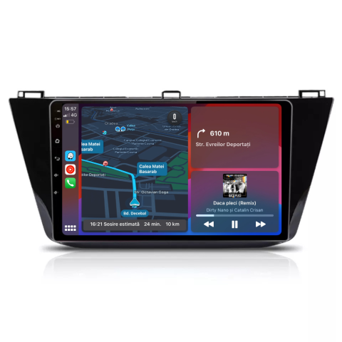 Tiguan (2016-2020) - Navigatie Volkswagen Tiguan 2016-2020, android 12, 1GB RAM, 32GB wifi, waze, youtube, google maps, bluetooth