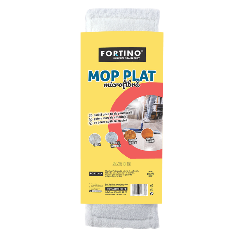 Mop plat Fortino, microfibra cu maner telescopic 1-1.5m [2]