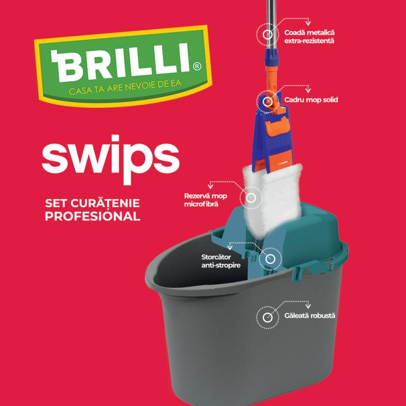 Set curatenie profesional Brilli Swips, 5 piese, albastru [3]