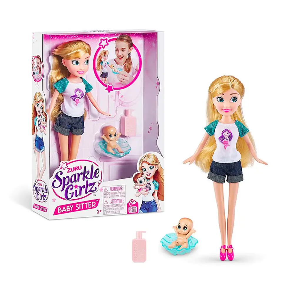 Set de joaca Papusa Babysitter, + 3 ani, Sparkle Girlz [2]