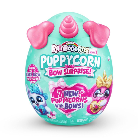 Papusi si jucarii de plus - Jucarie surpriza de plus, Rainbocorns, Catelus Unicorn Curcubeu, S3