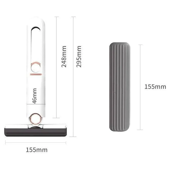 Mop de mana mini-portabil, cu sistem de stoarcere, dispozitiv de curatat manual, cu burete absorbant, material PVA, multisuprafete si geamuri, 29.5 x 15.5 cm [2]