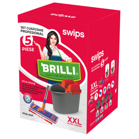 Set curatenie profesional Brilli Swips, 5 piese, albastru [1]