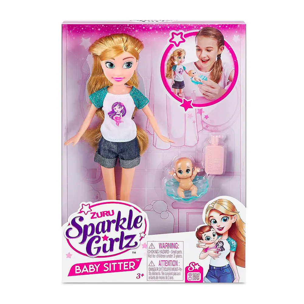 Papusi si jucarii de plus - Set de joaca Papusa Babysitter, + 3 ani, Sparkle Girlz