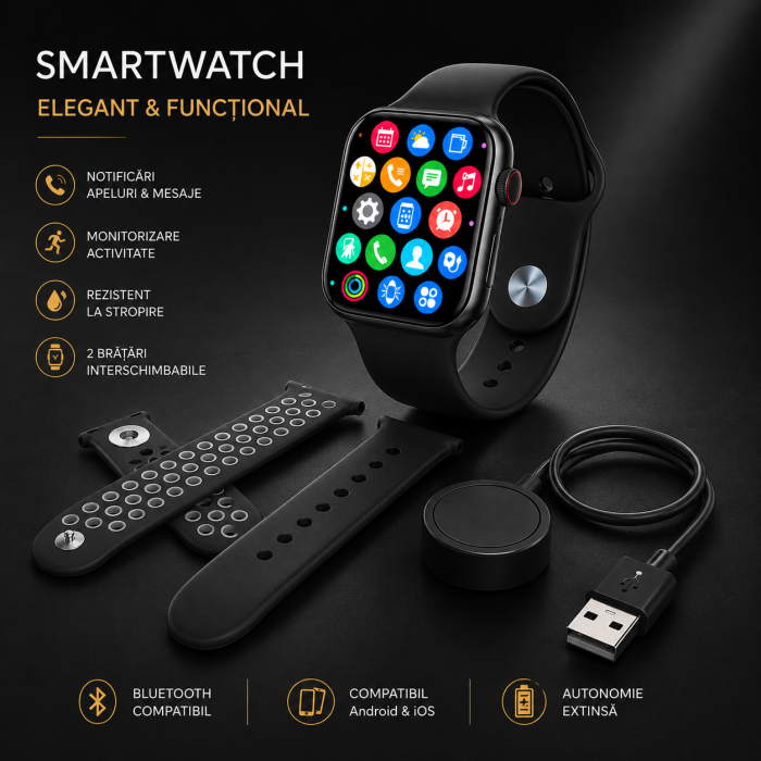 Smartwatch Elegant + Căști Wireless [3]