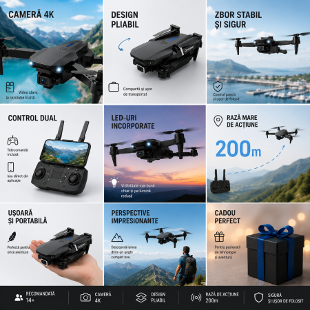 Dronă pliabilă Dual Camera [5]