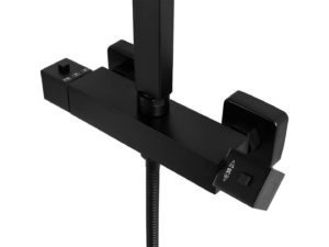 Baterie de duș neagră cu termostat și efect de ploaie - diferite dimensiuni [5]