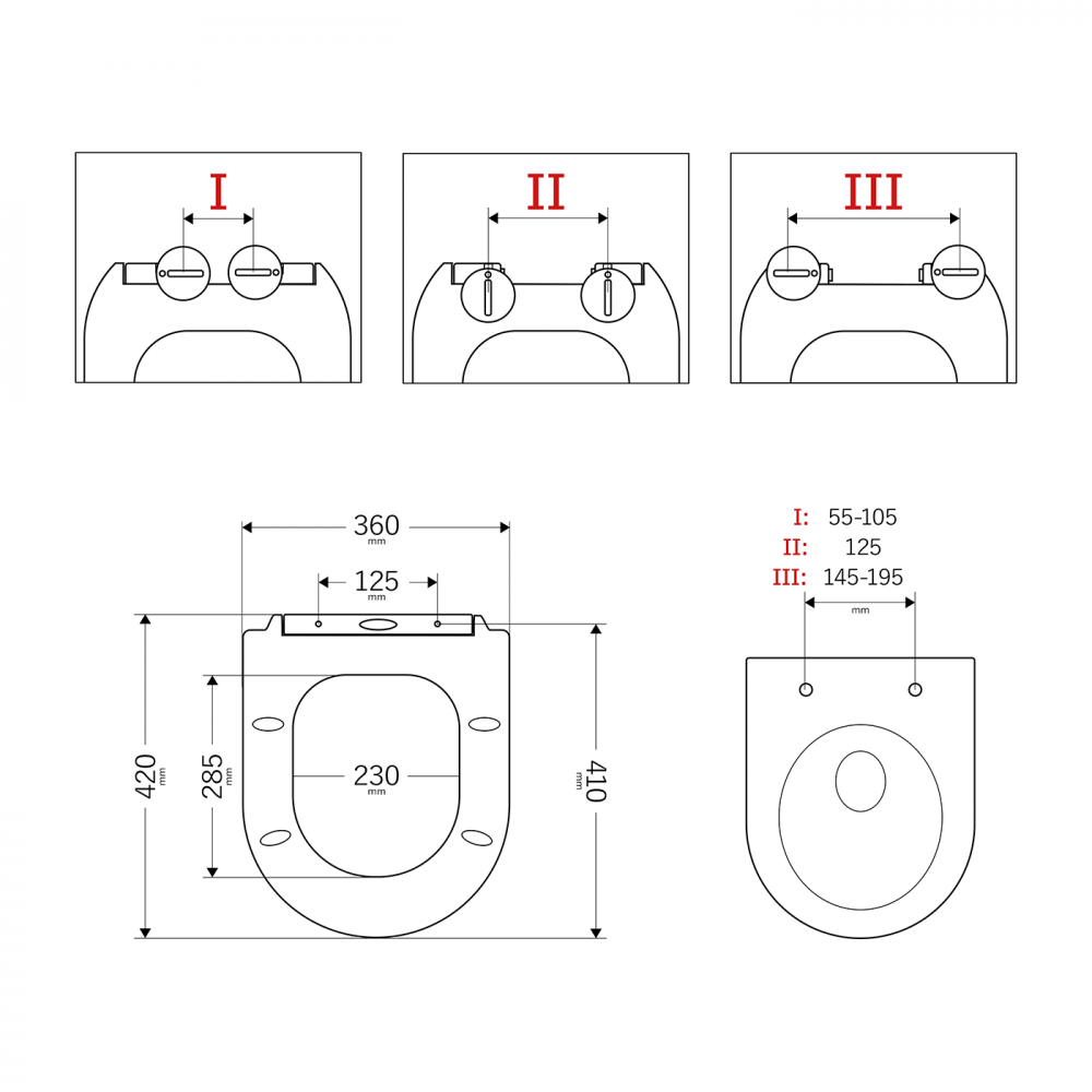 Capac WC universal, rotunjit, din material dur [4]