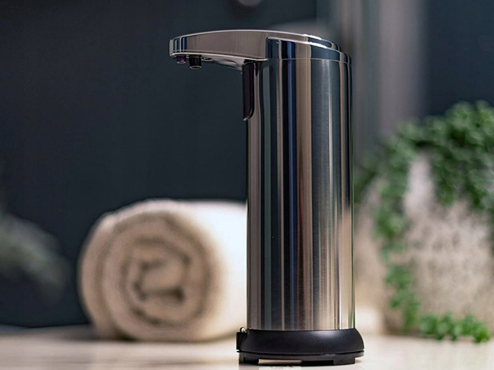 Dozator de sapun inteligent automat cu senzor de miscare, infrarosu, fara contact, design modern, 250 ml, Argintiu [9]