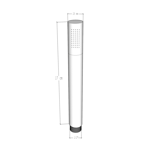 Pară de duș metalică rotundă, cu presiune înaltă – Sannit "Silver Stick" [2]