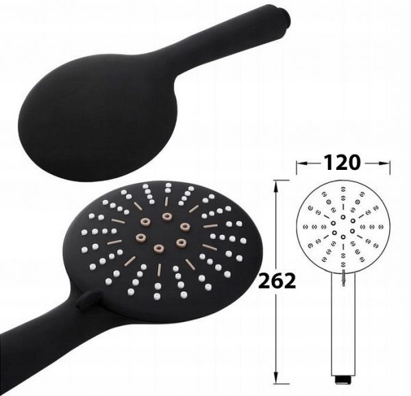 Pară de duș neagră 3 funcții SLIM – INEA BLACK [3]