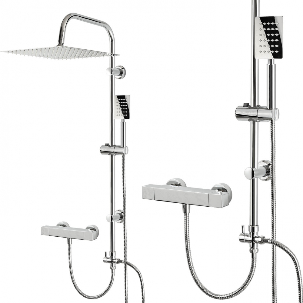 Set coloană de duș cu baterie cu termostat, efect de ploaie - diferite dimensiuni [3]