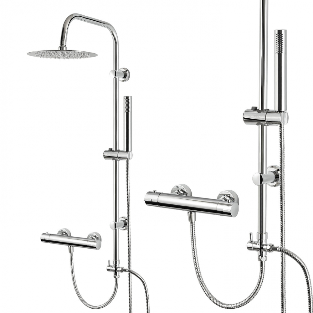 Set coloană de duș cu baterie termostatică, efect ploaie - diferite dimensiuni [2]