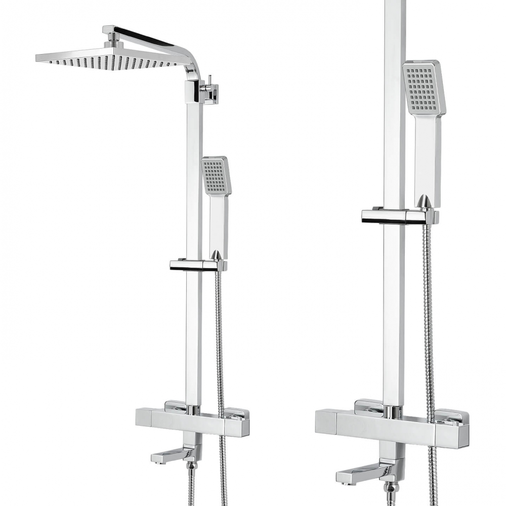 Set coloană de duș cu termostat, baterie de cadă cu efect de ploaie de 20cm [1]
