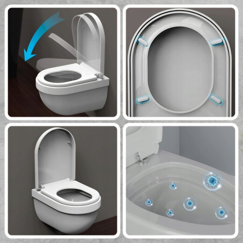 Capac WC reglabil, ichidere silentioasa, Compatibil Roca Nexo, Rea Carlo [6]