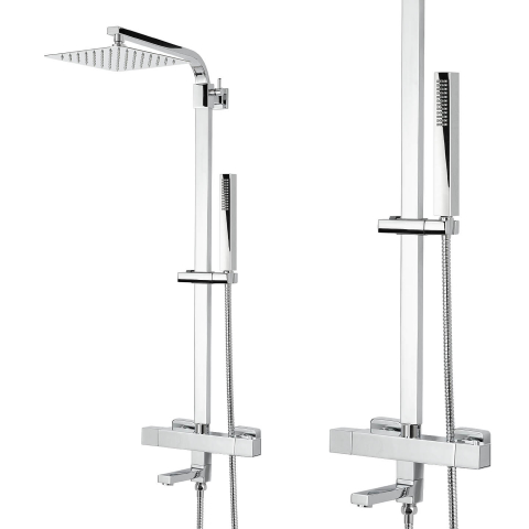 Coloană de duș aparentă cu termostat și cu baterie de cadă - diferite dimensiuni Coloane de dus si seturi de dus - Coloană de duș aparentă cu termostat și cu baterie de cadă - diferite dimensiuni