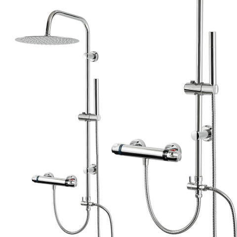 Coloană de duș cu termostat, efect de ploaie - diferite dimensiuni Cabine dus si accesorii - Coloană de duș cu termostat, efect de ploaie - diferite dimensiuni