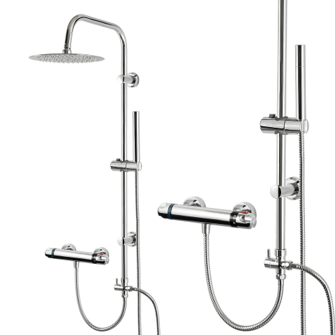 Coloană de duș cu termostat, efect de ploaie - diferite dimensiuni Cabine dus si accesorii - Coloană de duș cu termostat, efect de ploaie - diferite dimensiuni