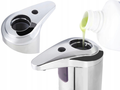 Dozator de sapun inteligent automat cu senzor de miscare, infrarosu, fara contact, design modern, 250 ml, Argintiu [11]