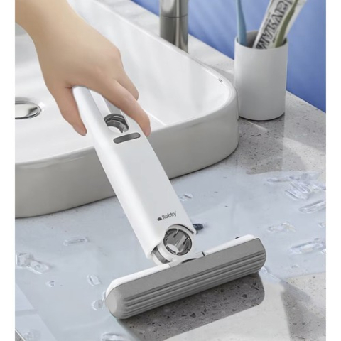 Accesorii si piese masini spalat rufe si uscatoare - Mini mop curatenie baie, compact cu 2 accesorii
