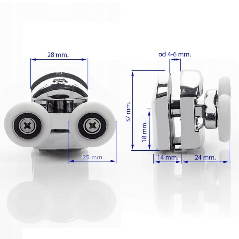 Set 8 role universale duble cromate pentru cabina de dus [8]